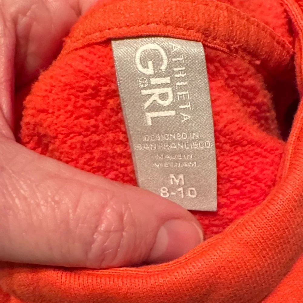 Athleta Girls “Limitless” Coral Hoodie size medium (8-10)